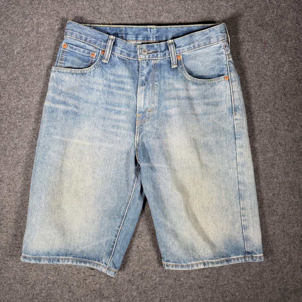 Levis 569 Loose Straight Denim Shorts Mens W30 Light Wash Blue 13303